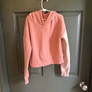 Girls 10/12 wonder nation two tone cropped Pink Hoodie